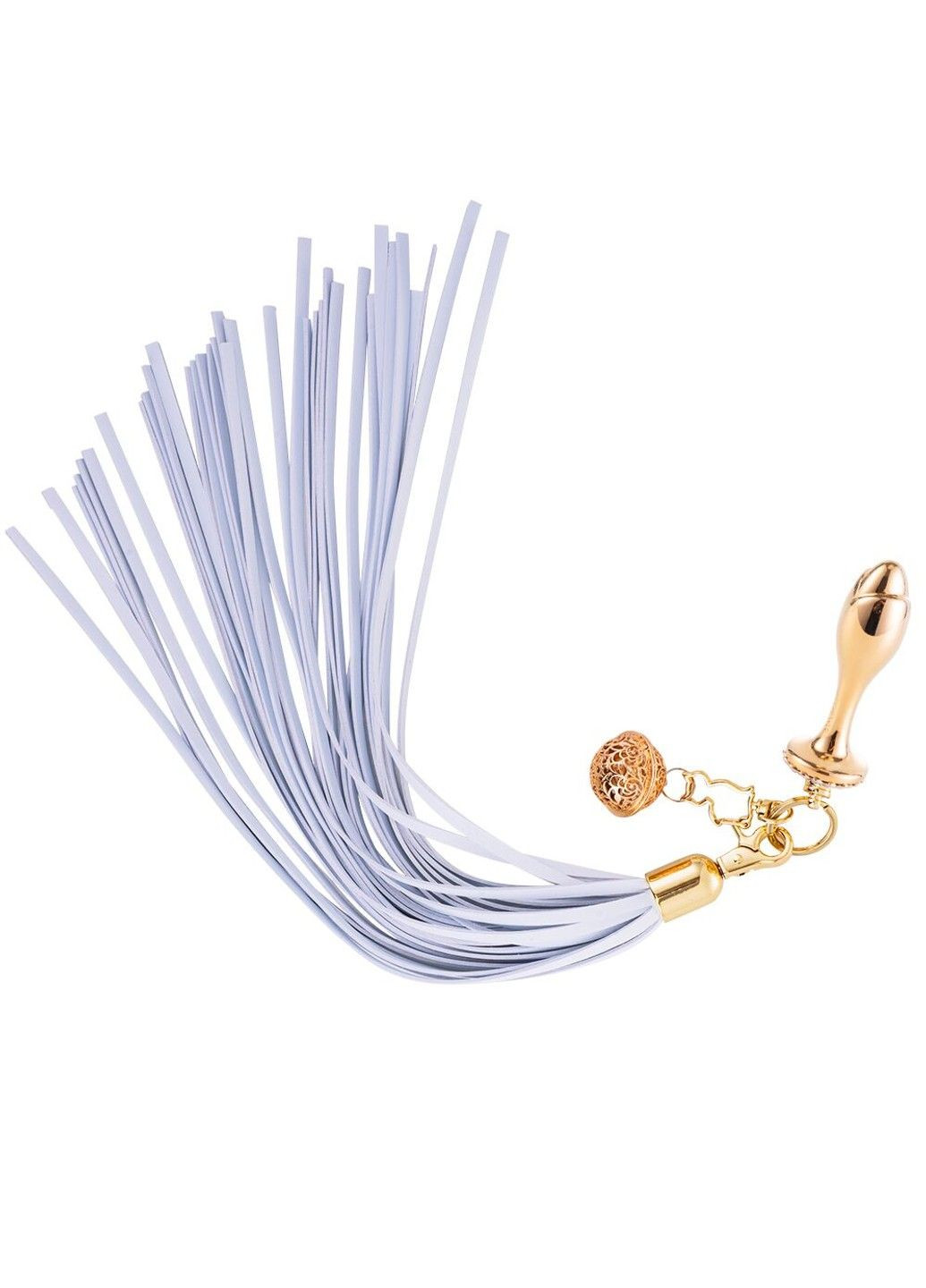 Металлическая анальная пробка Хвост пони SEVANDA White Pony-Tail Anal Rose-shape Plug Lockink (315497948)