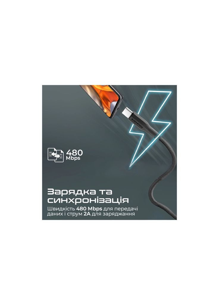 Дата кабеля USB 2.0 AM to Type-C xcord-ac. (m462925) Promate USB 2.0 AM to USB-C 1.2m (367068268)