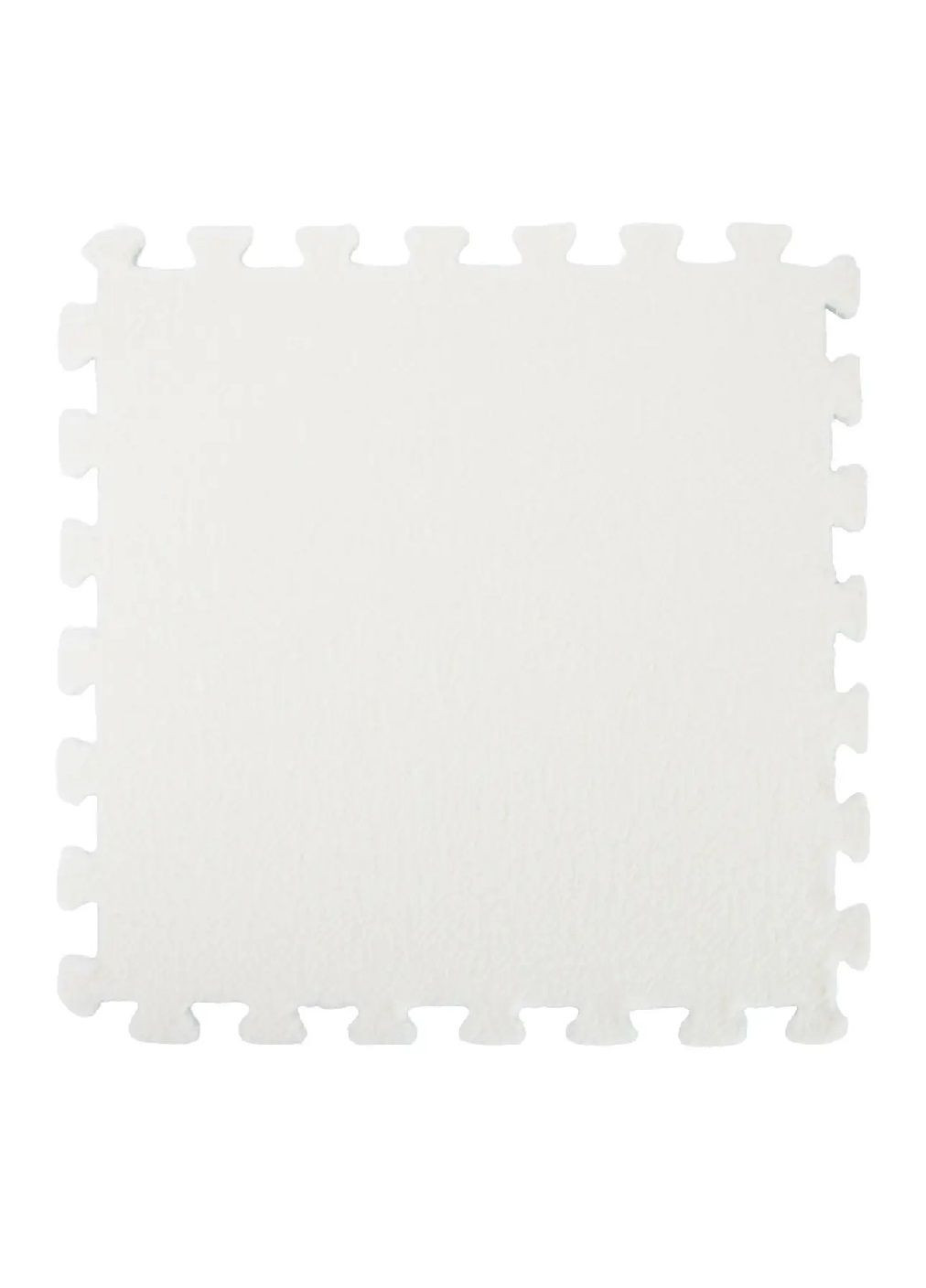 Дитячий м'який плюшевий ворсистий килимок пазл для складання великого килима один елемент 30×30 см (481262-Prob) Білий Unbranded (358883343)