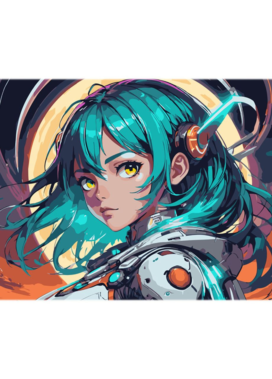 Картина за номерами Аніме дівчина у мистецькому світі на кольоровому фоні розміром 40х50 см (MZ010) Strateg (362487359)