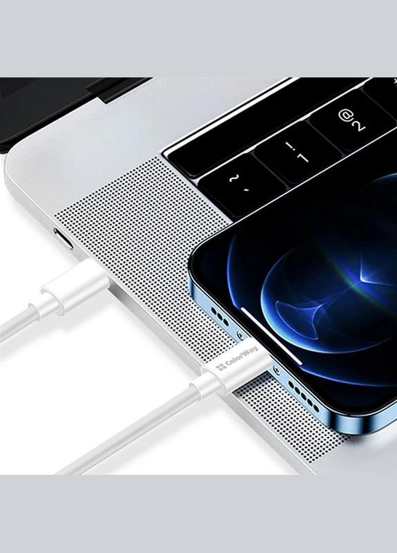 Кабель USB Type-C - USB Type-C (M/M), PD Fast Charging 100W, 5.0 А, 1 м, White (CW-CBPDCC058-WT) Colorway (336952183)
