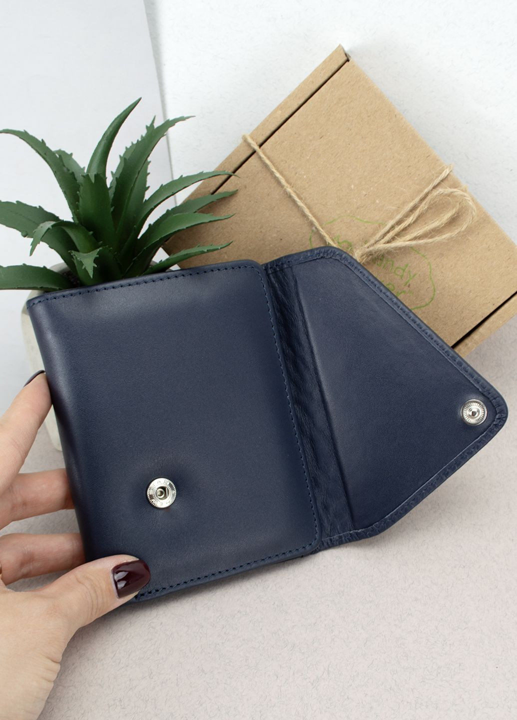 Подарунковий жіночий набір №89: гаманець Sabrina + обкладинка на паспорт + ключниця (синий пітон) HandyCover (282744521)