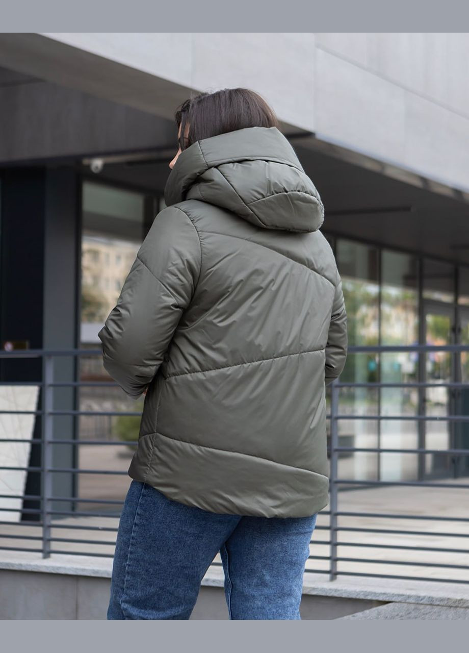 Оливкова (хакі) демісезонна жіноча молодіжна куртка весна-осінь SK