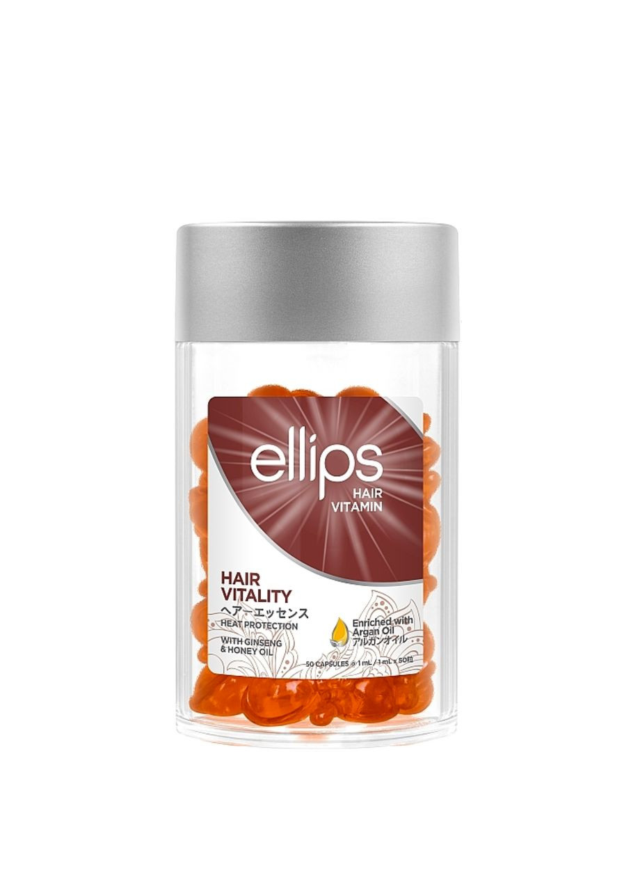 Витамины для волос Hair Vitamin Hair Vitality With Ginseng & Honey Oil с женьшенем и медом 50 шт*1 мл Ellips (367988407)