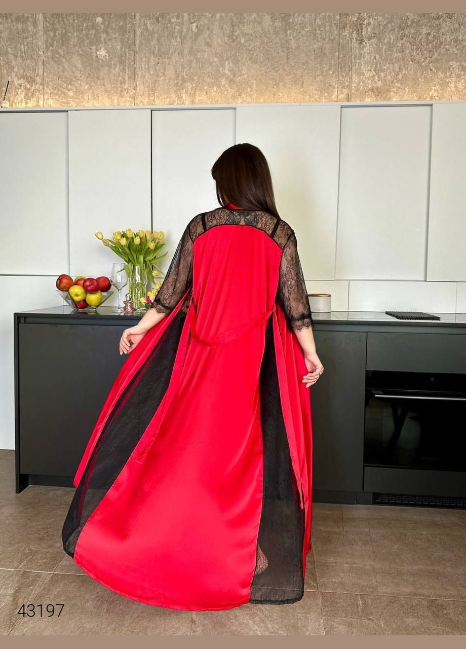 Халат женский шелковый с кружевом Liton (302905990)