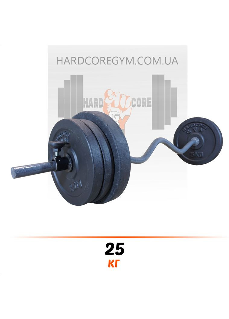 Штанга W-подібна 1,15 м | 25 кг [Граніліт] No Brand (326596795)