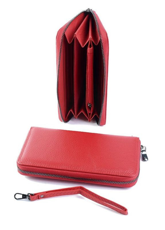 Жіночий шкіряний гаманець червоний No Brand (294629277)