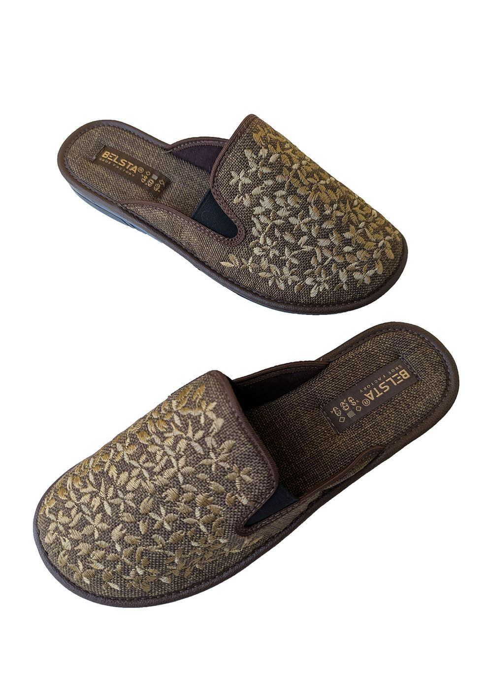Коричневые тапочки женские закрытые Белста