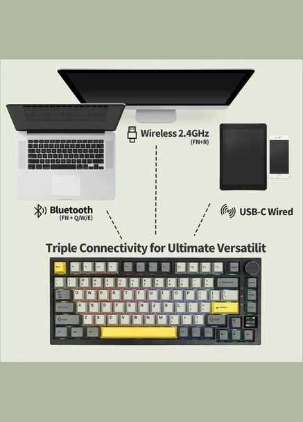 Клавиатура механическая беспроводная PRO с RGB-подсветкой и поддержкой HOT-SWAP,Gift switch, черная Ajazz Ak820 (322127826)