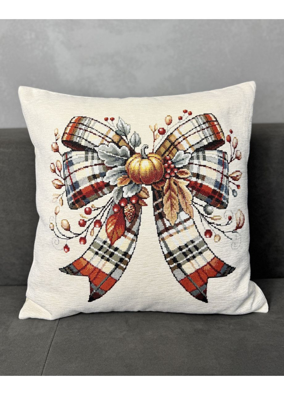 Наволочка гобеленовая с шенилом 45×45 см декоративная. No Brand (360890006)
