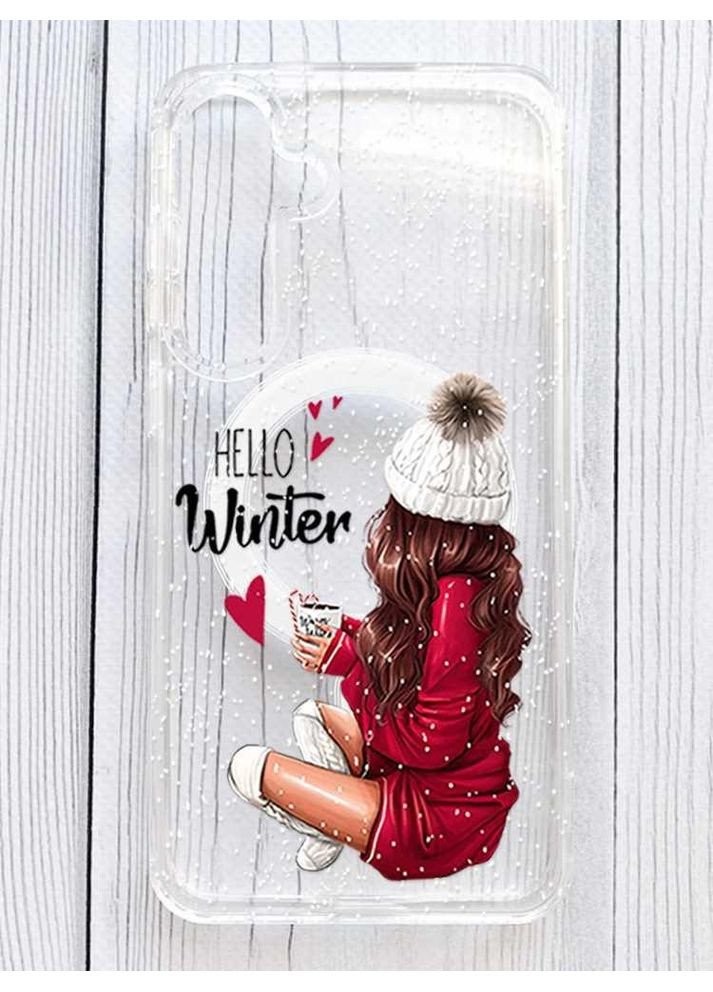 Магнітний чохол на Samsung Galaxy S24 Plus із підтримкою MagSafe Привіт, зима (принт 138) Silicone Case (362968370)