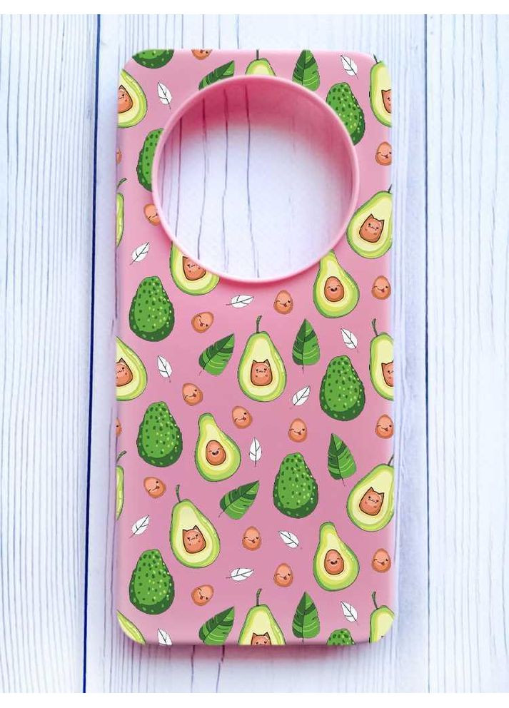 Матовий рожевий чохол на Xiaomi Redmi 14C/Poco C75 Авокадо з котиками (принт 301) Creative (355394636)