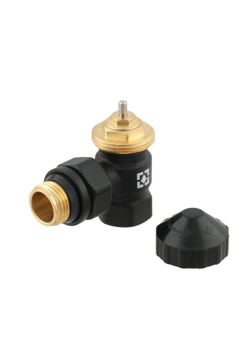 Комплект для підключення радіатора кутовий BLACK термостатичний 1/2" DKTU11-B Raftec (361446933)
