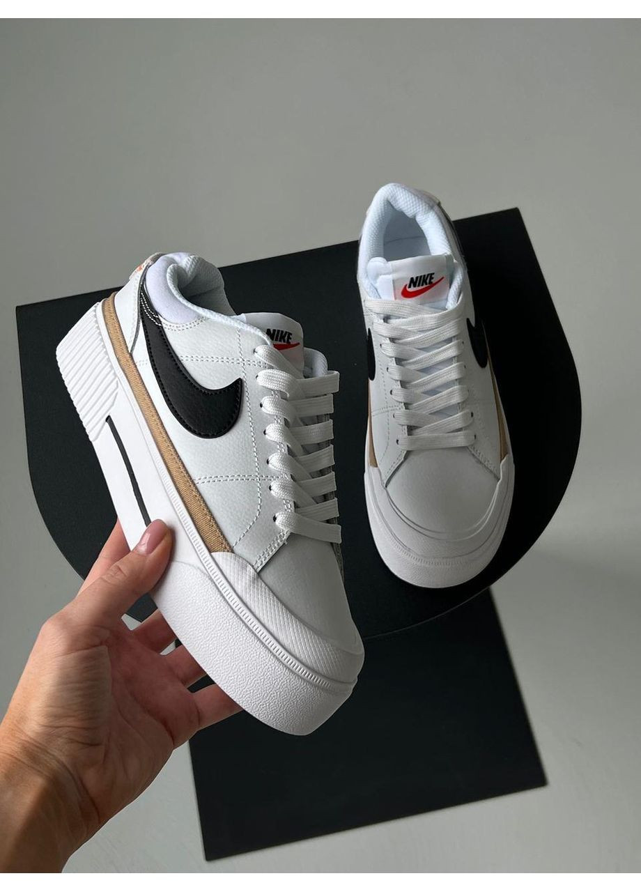 Білі Осінні кросівки чоловічі nike court legacy lift white найк коурт легасі No Brand