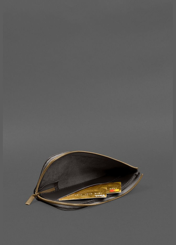 Шкіряне портмоне-купюрник на блискавці 14.1 темно-коричневе (A-028722) BlankNote (328444633)