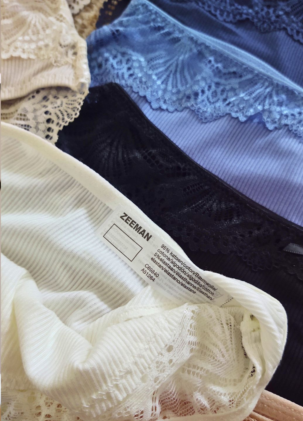 Хлопковые трусики Zeeman с кружевом FS (329892755)