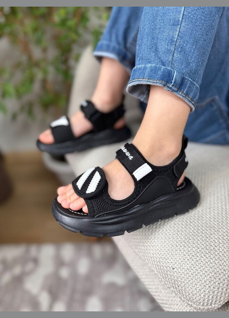 Черные босоножки для девочек из новой коллекции тм Apawwa