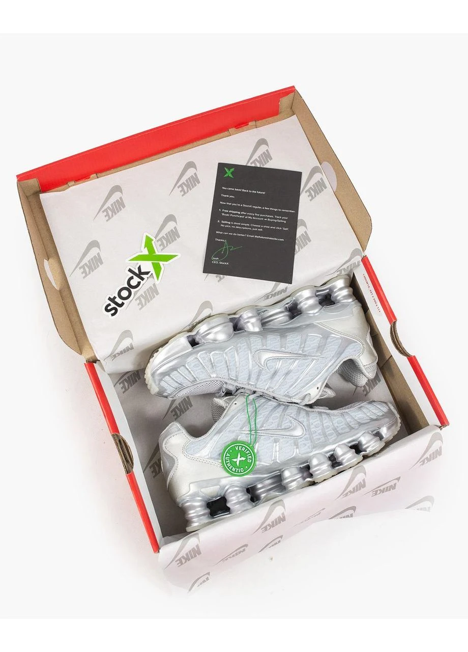 КРОССОВКИ ЖЕНСКИЕ NIKE SHOX SILVER НАЙК ШОКС СЕРЫЕ No Brand серые демисезоны (392030609)