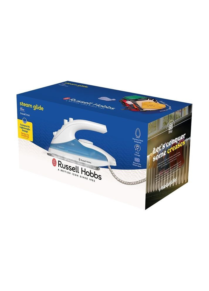 Утюг дорожный, 760Вт, 80мл, нерж. сталь, голубая Russell Hobbs (371767675)