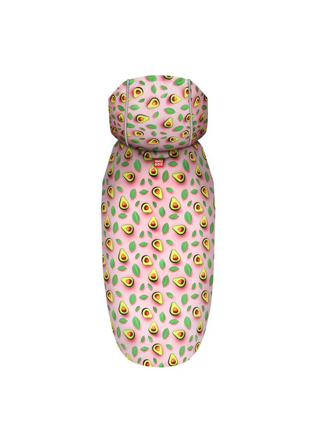Дождевик-накидка с капюшоном для собак WAUDOG Clothes, рисунок "Авокадо на розовом", А 23-26 см, B 30-36 см, С 15-20 см. Collar (362585037)
