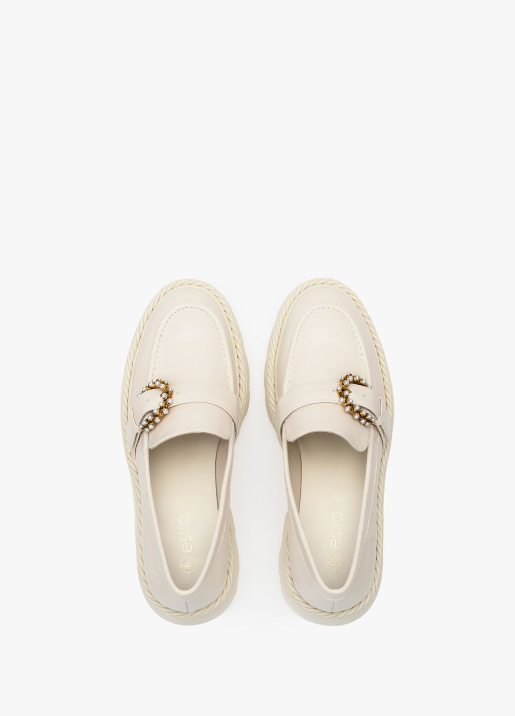 Estro Лоферы, цвет молочный светло-бежевый з, украина — демисезон (282969091)