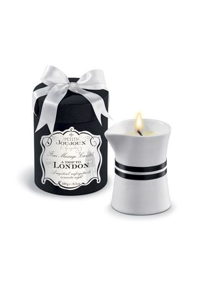 Масажна свічка London - Rhubarb, Cassis and Ambra (190 г) розкішна упаковка Petits Joujoux (291439610)