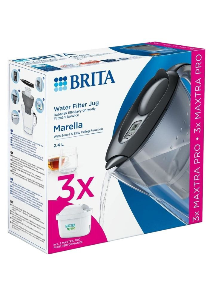 Фільтр-глечик Marella MXpro Graphite + 3 картриджі (1052796) Brita (324021852)