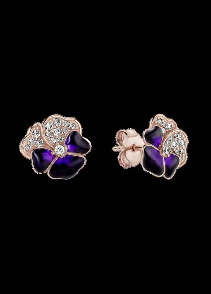 Срібні сережки Пурпурна фіалка No Brand (325674953)