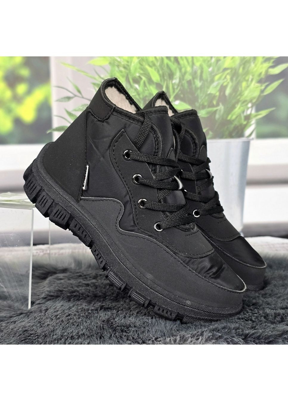 Кросівки жіночі зимові чорні на хутрі SV (371772344)