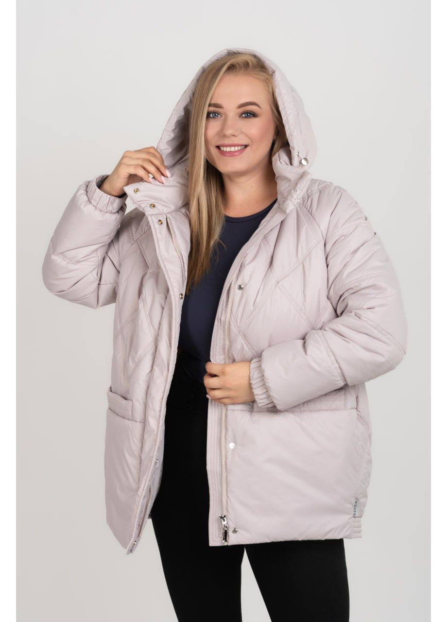 Бежева зимня жіночий зимовий пуховик SK