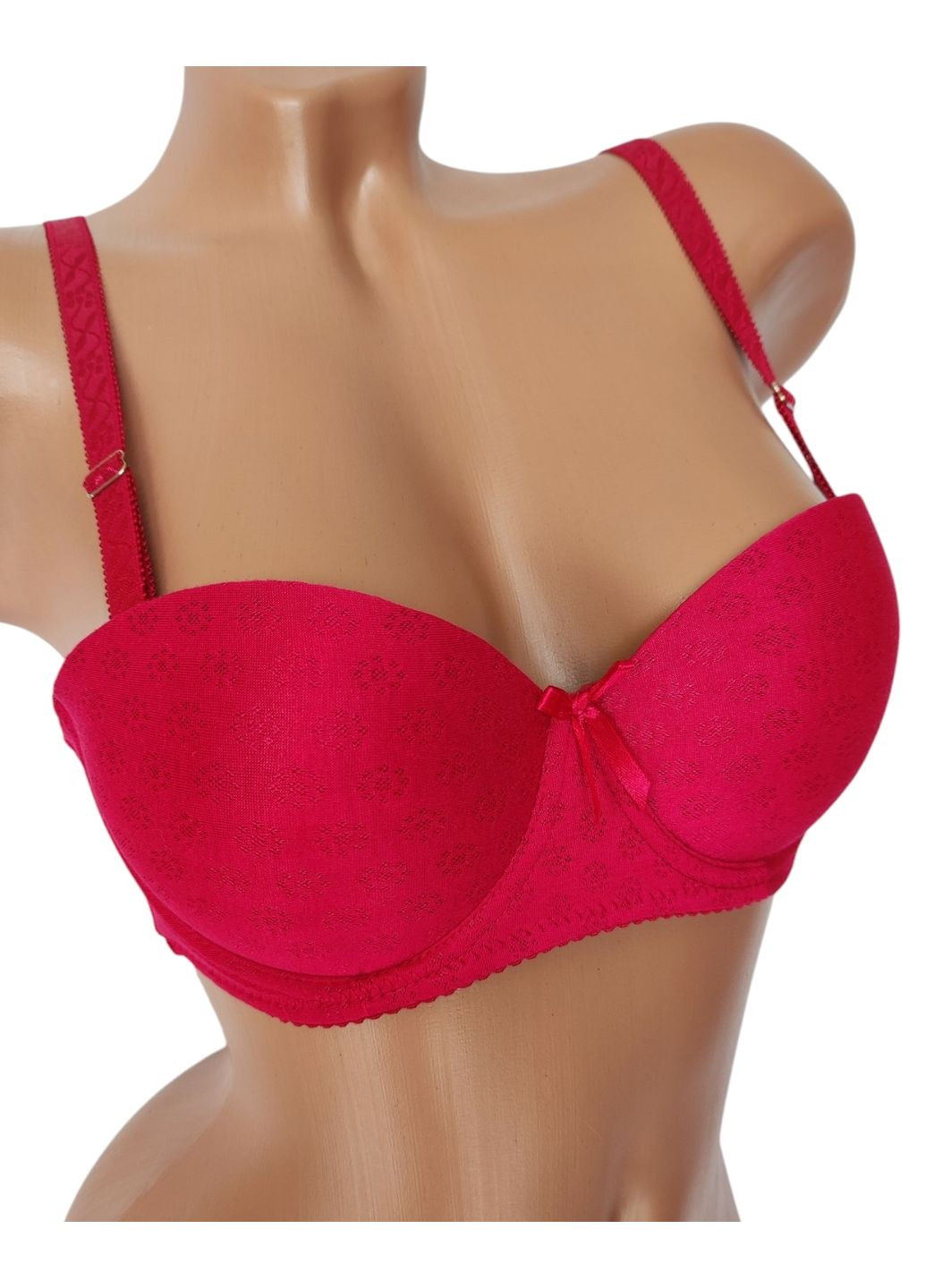 Бордовий балконет бюстгальтер Fiona Bella з кісточками