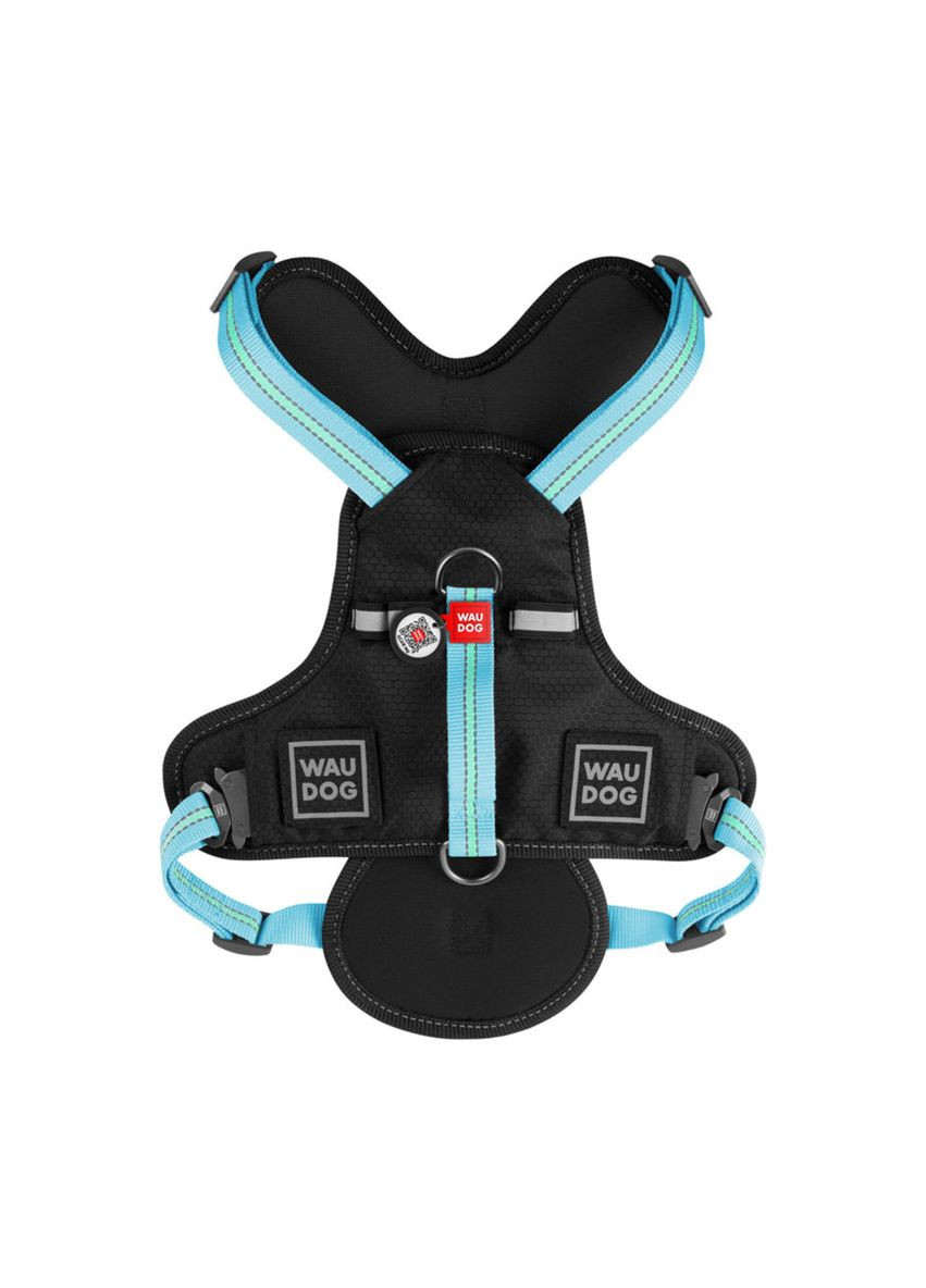 Шлей для собак безопасный Nylon Металлическая пряжкафастекс, S, Ш 20 мм, А 35-60 см В 55-65 см Голубой WAUDOG (279566556)