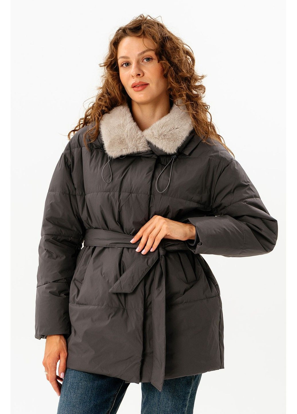 Чорна демісезонна куртка 21 - 04315 Vivilona