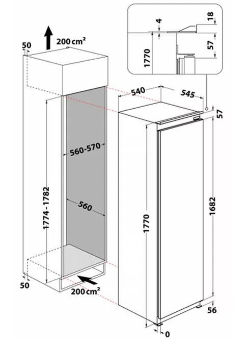 Вбудована морозильна камера WHSD18F013D1 WHIRLPOOL (359480169)