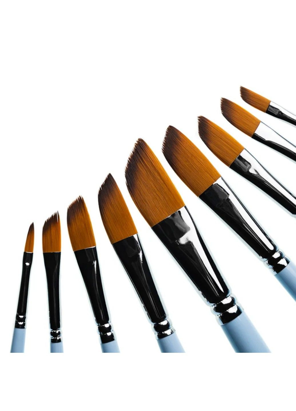 Пензель Синтетика плоска кутова закруглена 6604GS №4, довга ручка, 6604GS4, 99IDEAS (329144292)