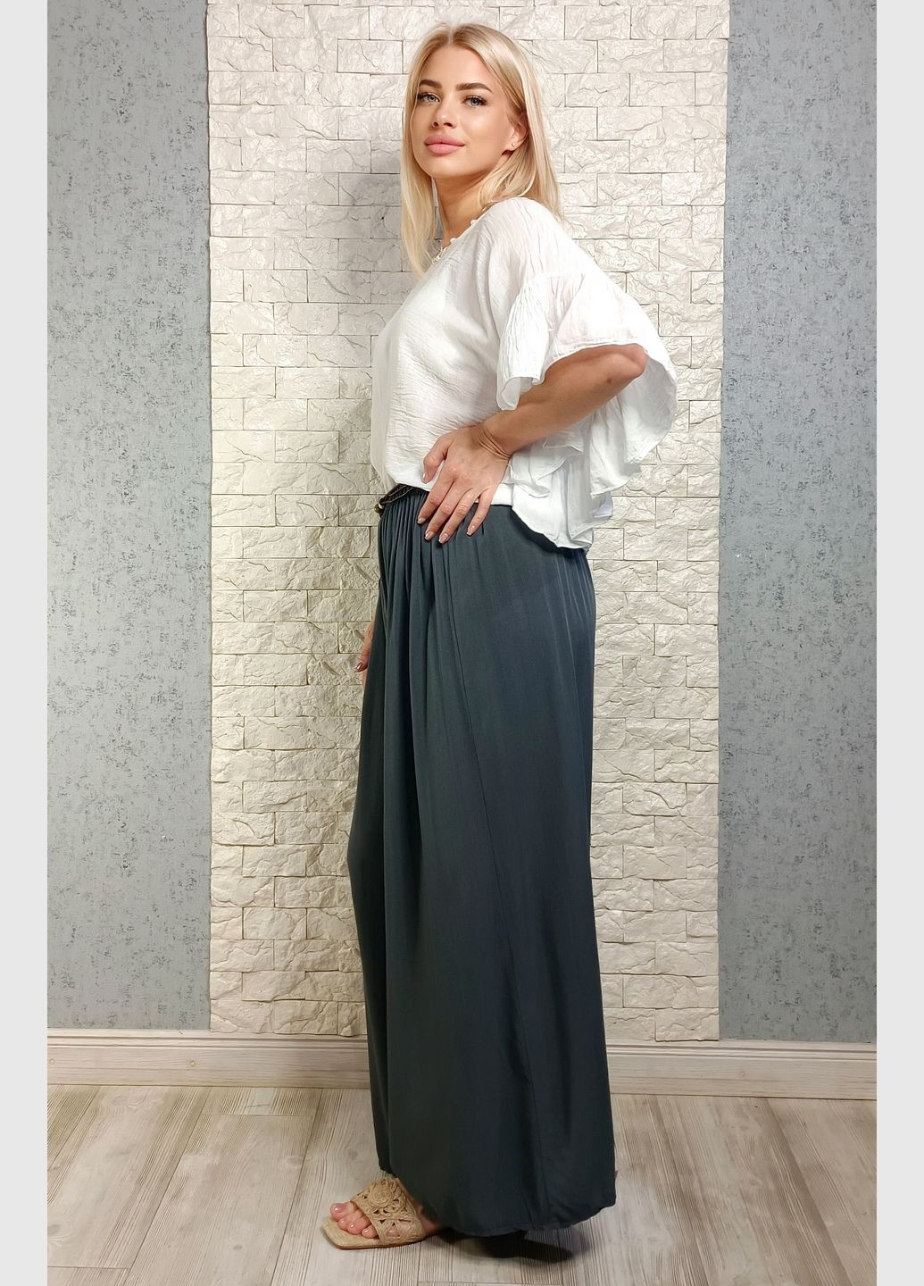 Штани Trionfo легкі штапель з декоративним поясом (336189911)