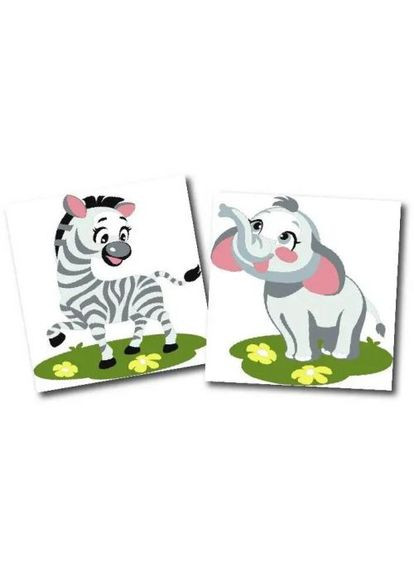 Картини за номерами (набір 2 шт) "Сафарі" 15х15 см Art Story (361420187)