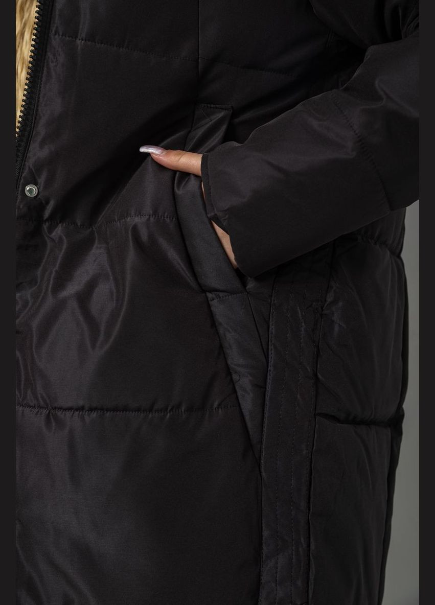 Чорна зимня пуховик жіночий зимовий Ager 243R8810