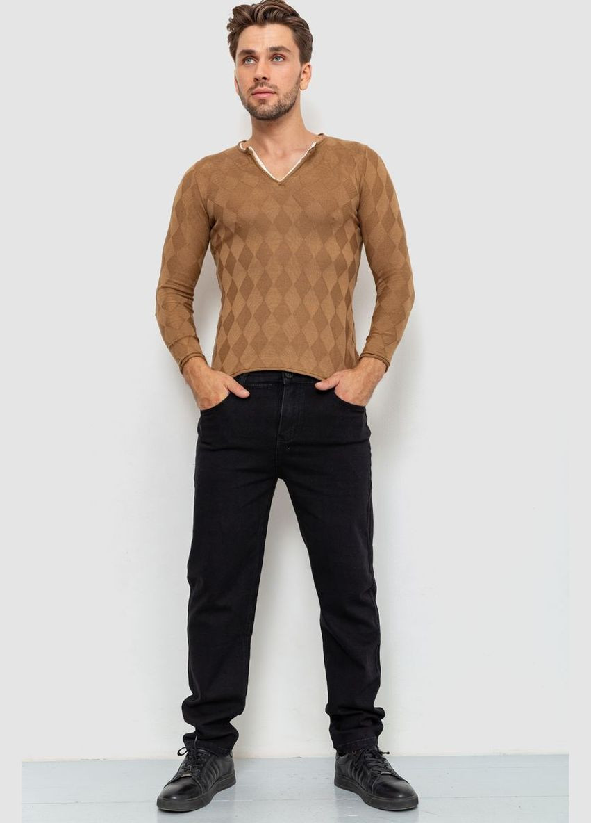 Коричневий демісезонний светр чоловічий, колір коричневий, Ager
