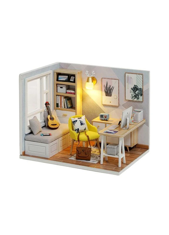 3D Румбокс DIY QT-007-B Sunshine Study Room детский кукольный дом конструктор шт Cute Room (352011293)