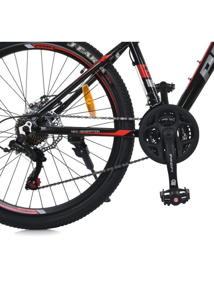 Велосипед MTB2602-2, 26 дюймів, алюмінієва рама 13 Shimano 21SP чорно-червоний PROF1 (367965780)