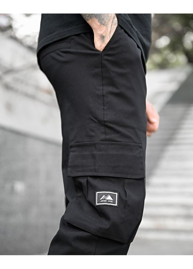 Черные демисезонные брюки No Brand