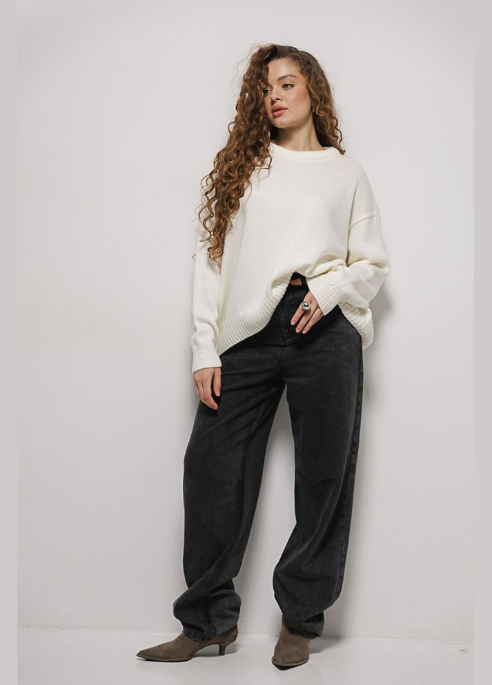 Женский вязаный джемпер оверсайз темно-шоколадного цвета Arjen (304251324)