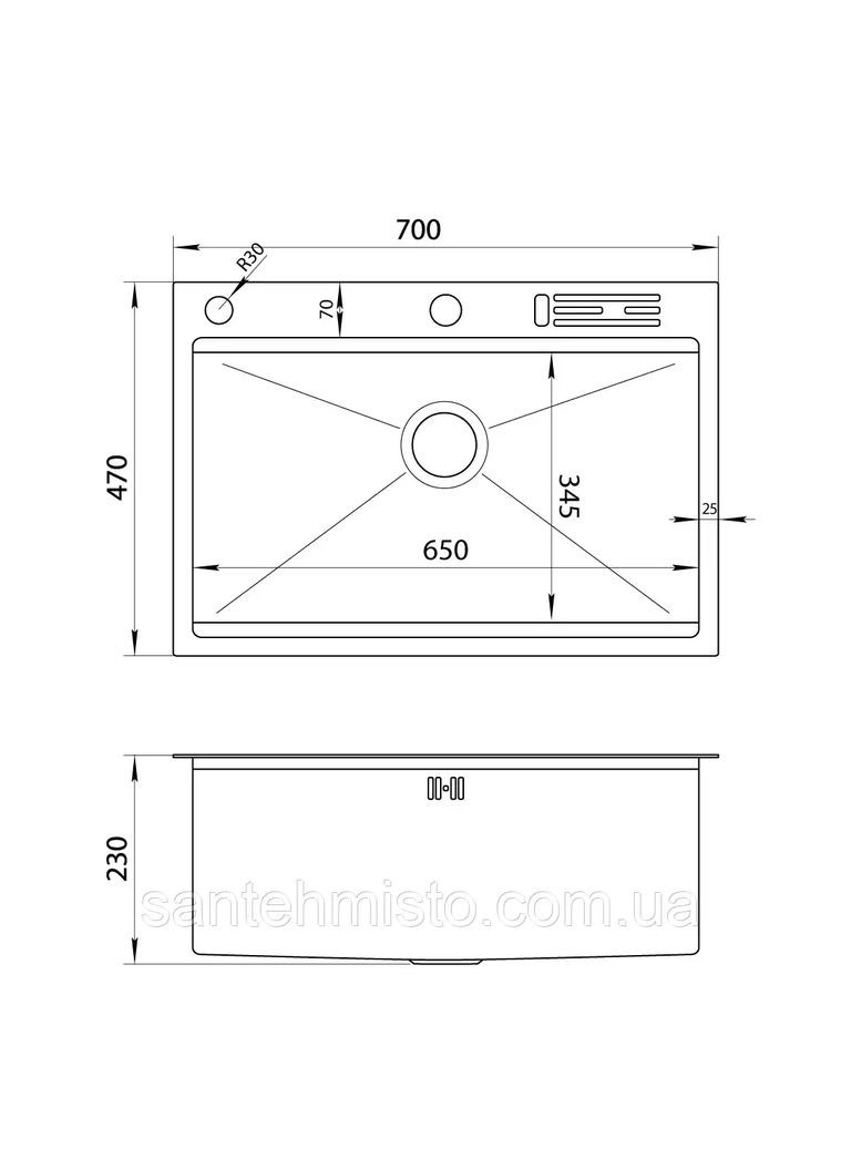 Комплект черной мойки на кухню и смеситель из нержавеющей стали NB-7048 Nett (336939145)