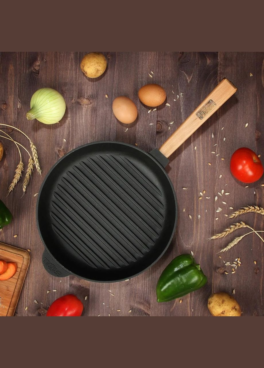 Сковорода-гриль чугунная Optima 26 см (O2640G-P) Brizoll (334009182)