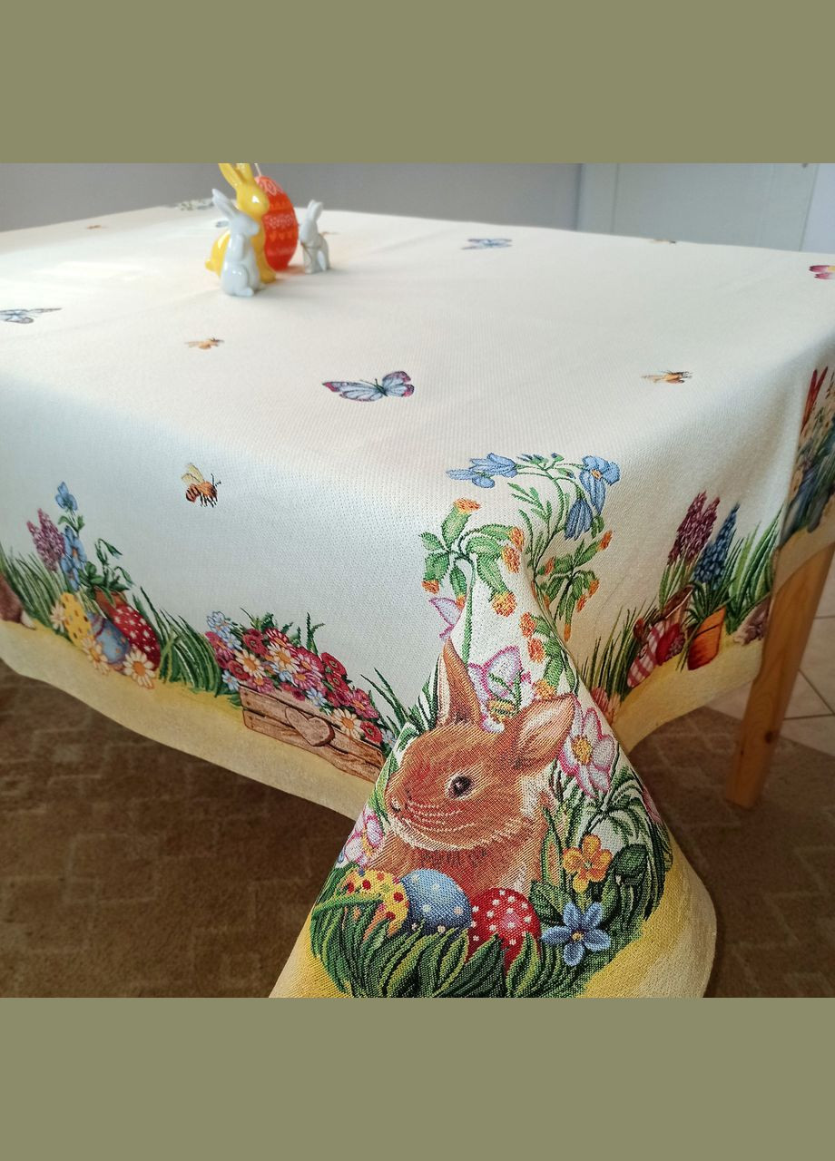 Скатерть гобеленовая пасхальная на прямоугольный стол, праздничная скатерть из испанского гобелена 98х100 Maystat (305391106)