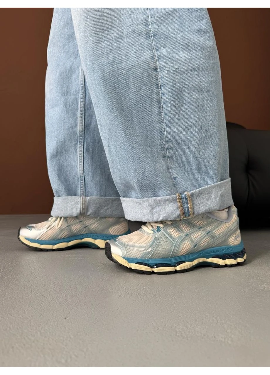 Бежевые демисезонные кроссовки мужские и женские asics gel-kayano 12.1 beige blue | осикс гель-каяно 12.1 бежевые No Brand
