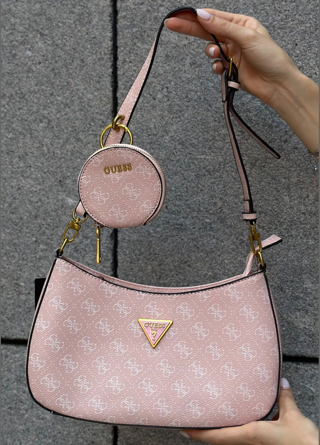 Жіноча сумка GUESS 016 рожева No Brand (299077405)