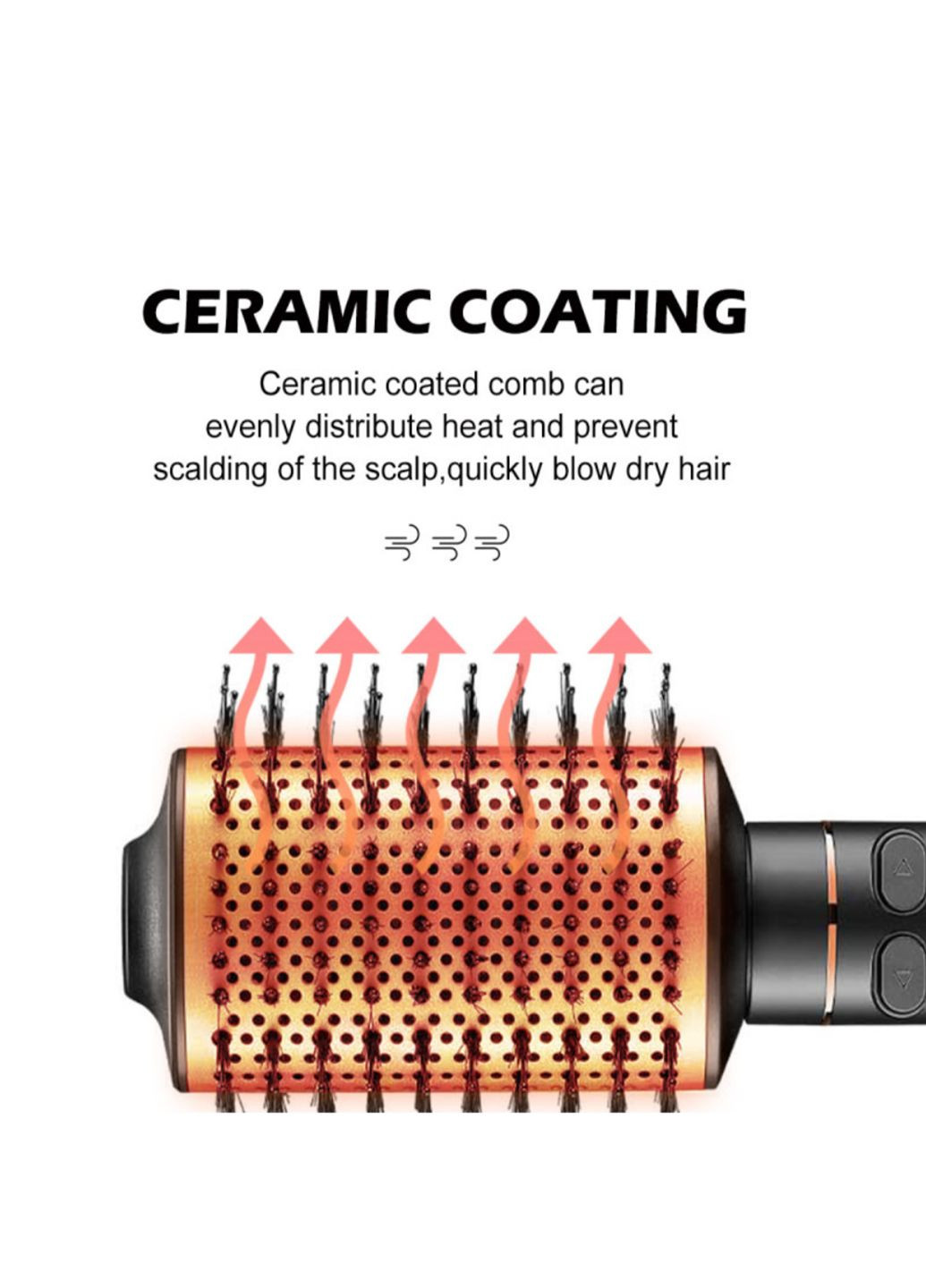 Фен-щітка що обертається V-494 для укладання волосся 3 режима роботи Чорний VGR (338212243)