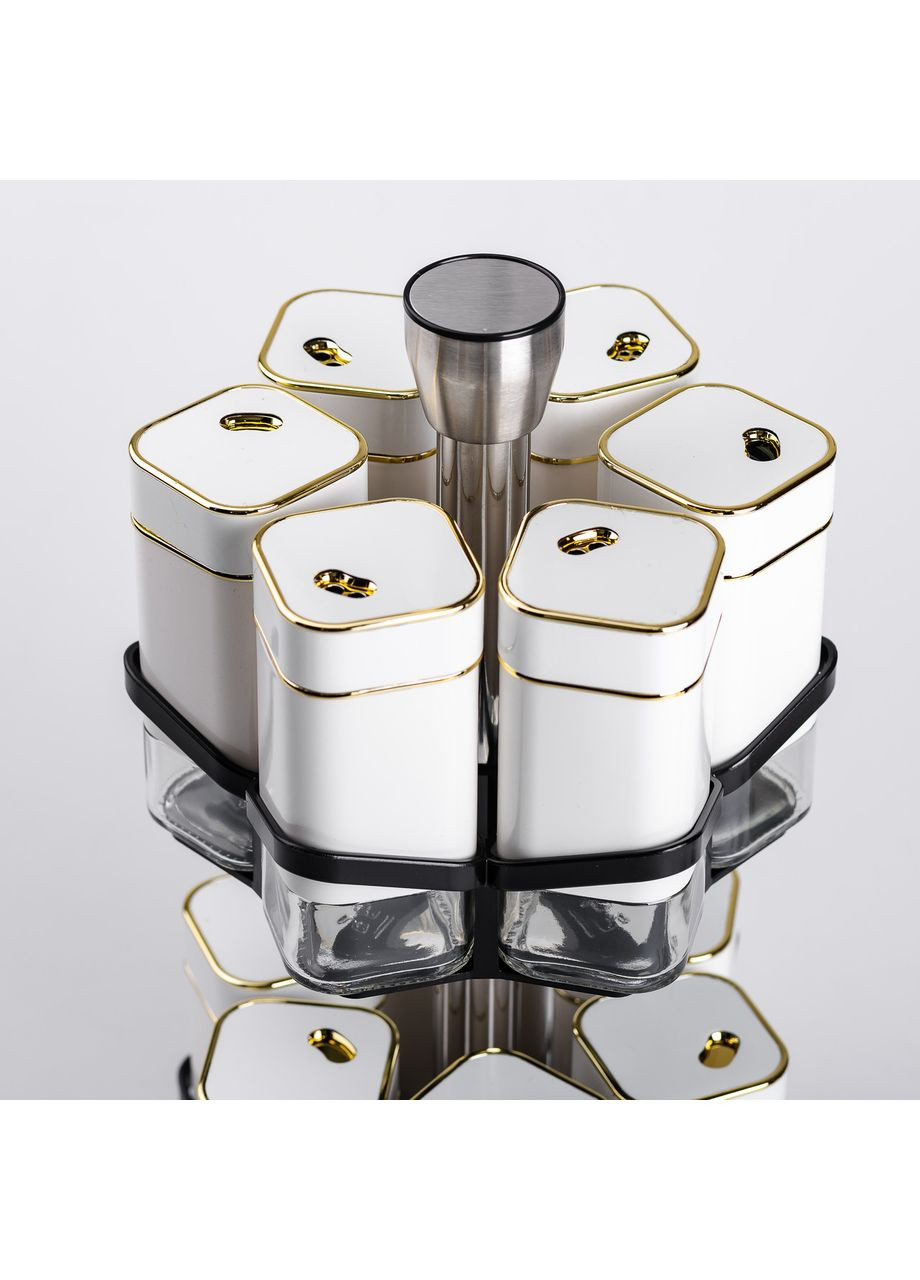 Набор для специй на подставке 12 шт 120 мл Белый Yiwu (360454797)